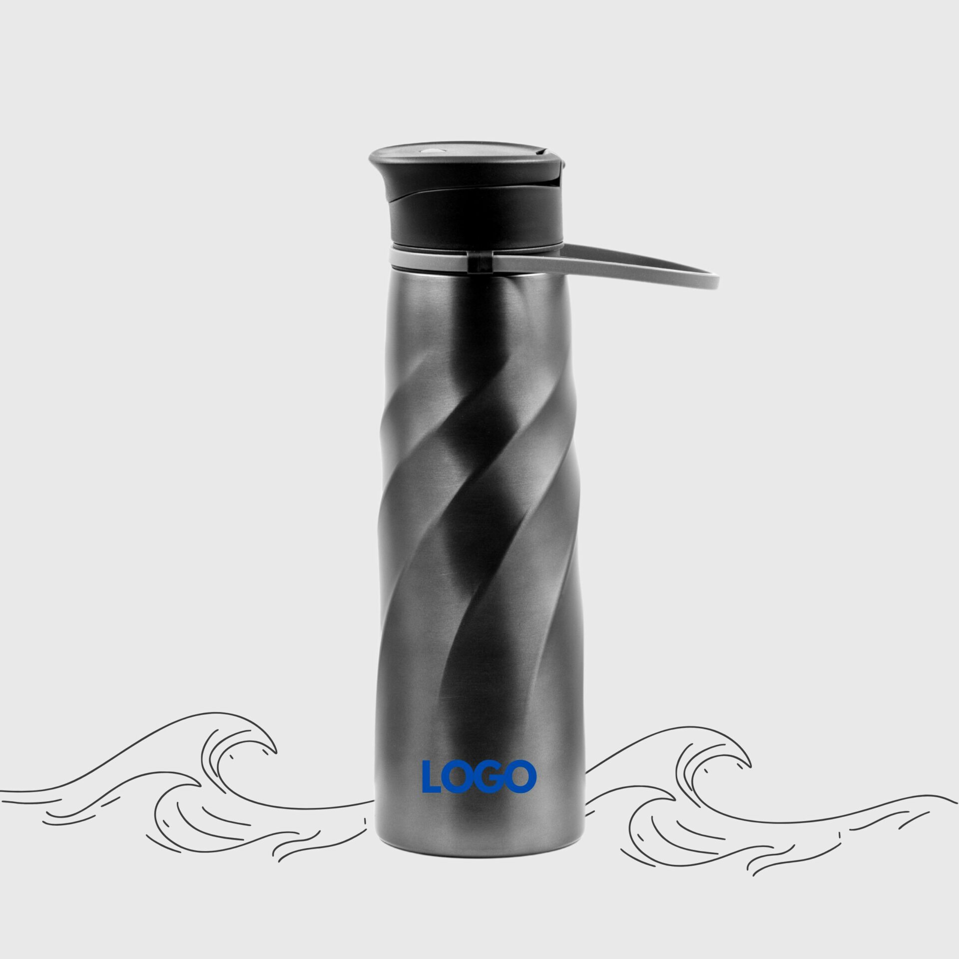 1000ml Metallic Wave Sports Water Bottle Made from Recycled Stainless Steel