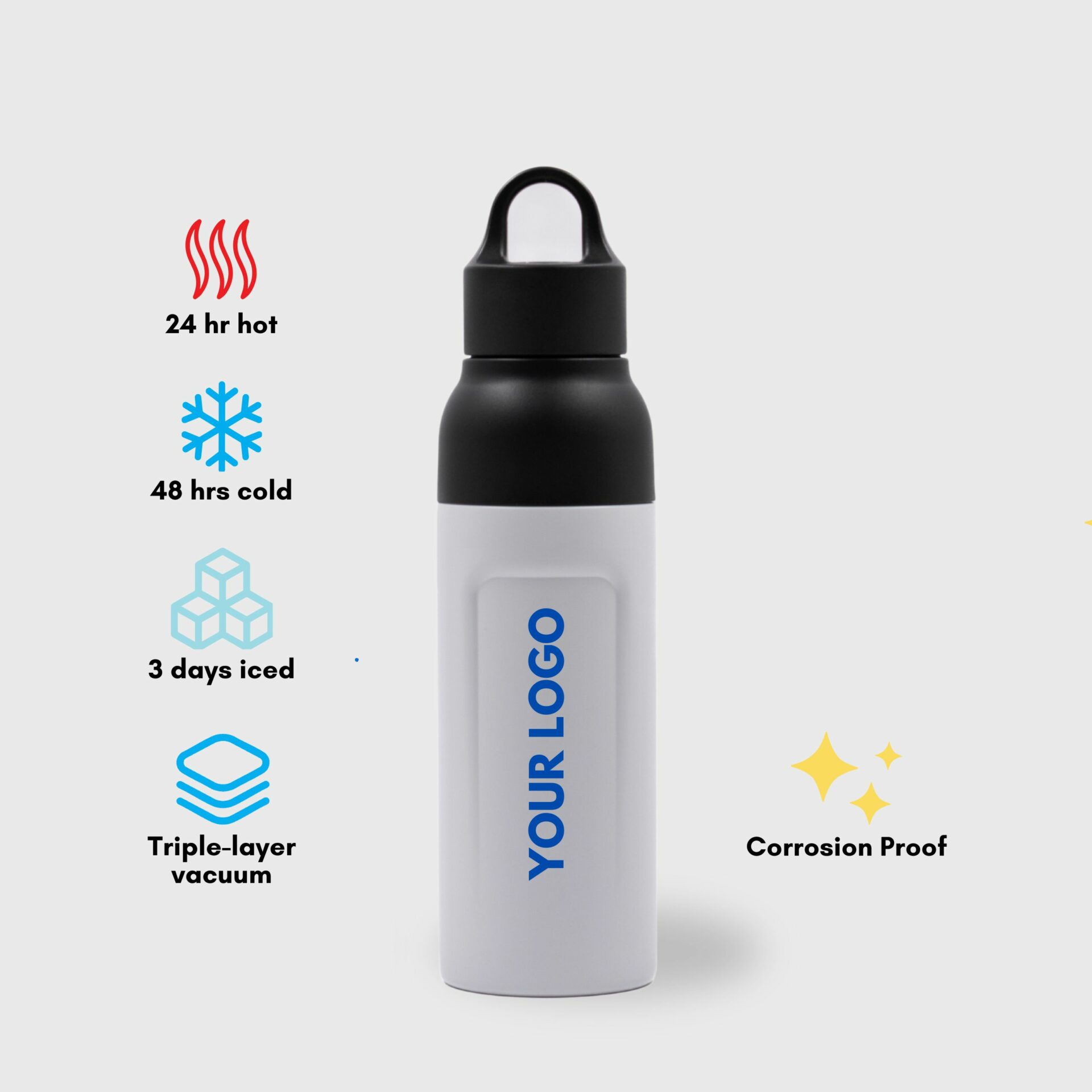 520ml Eco Push-to-Sip Bottle Recycled Stainless Steel