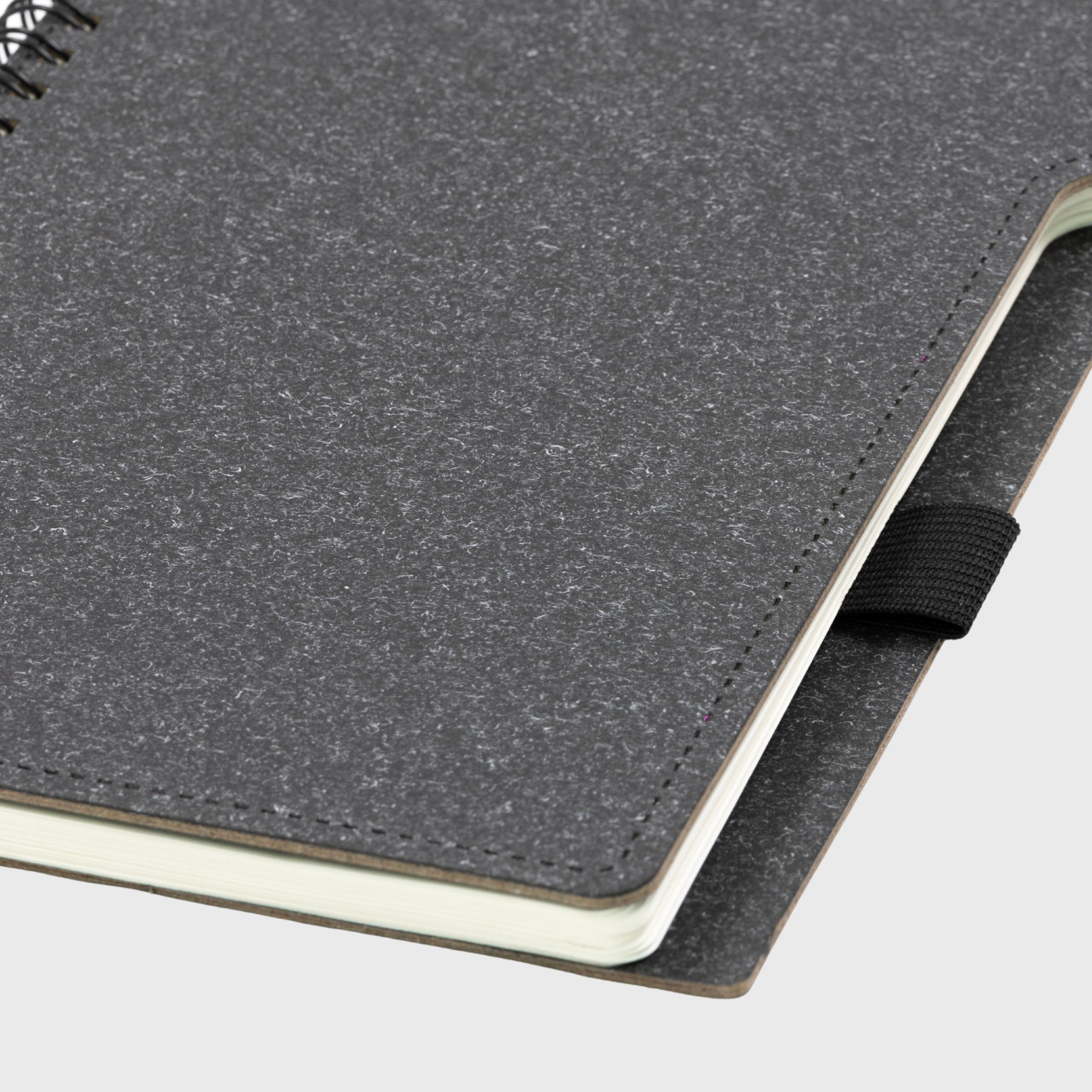A5 Sustainable Eco Spiral Hardcover Notebook Made From Recycled Paper close up