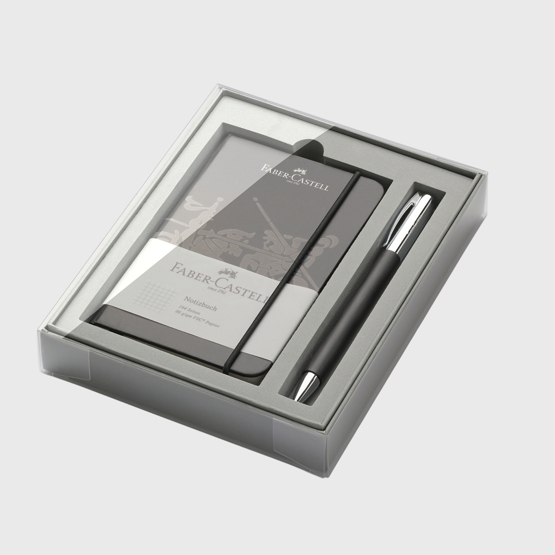 Faber Castell Pen Singapore Ambition Ballpoint Resin Black with A6 Notebook Premium Corporate Gift