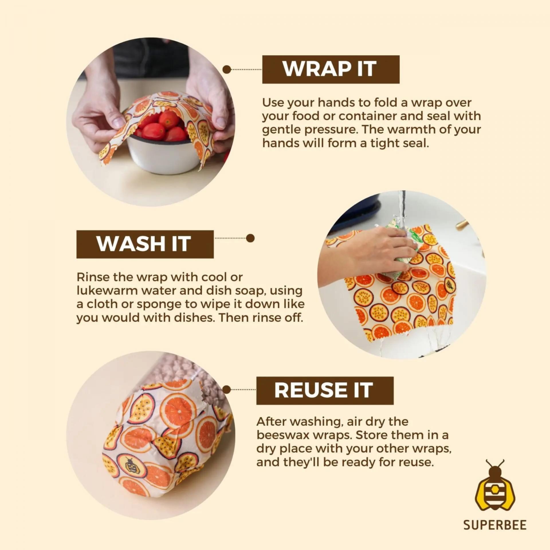 Sustainable Corporate Gifts Singapore SuperBee Beeswarp How to Use