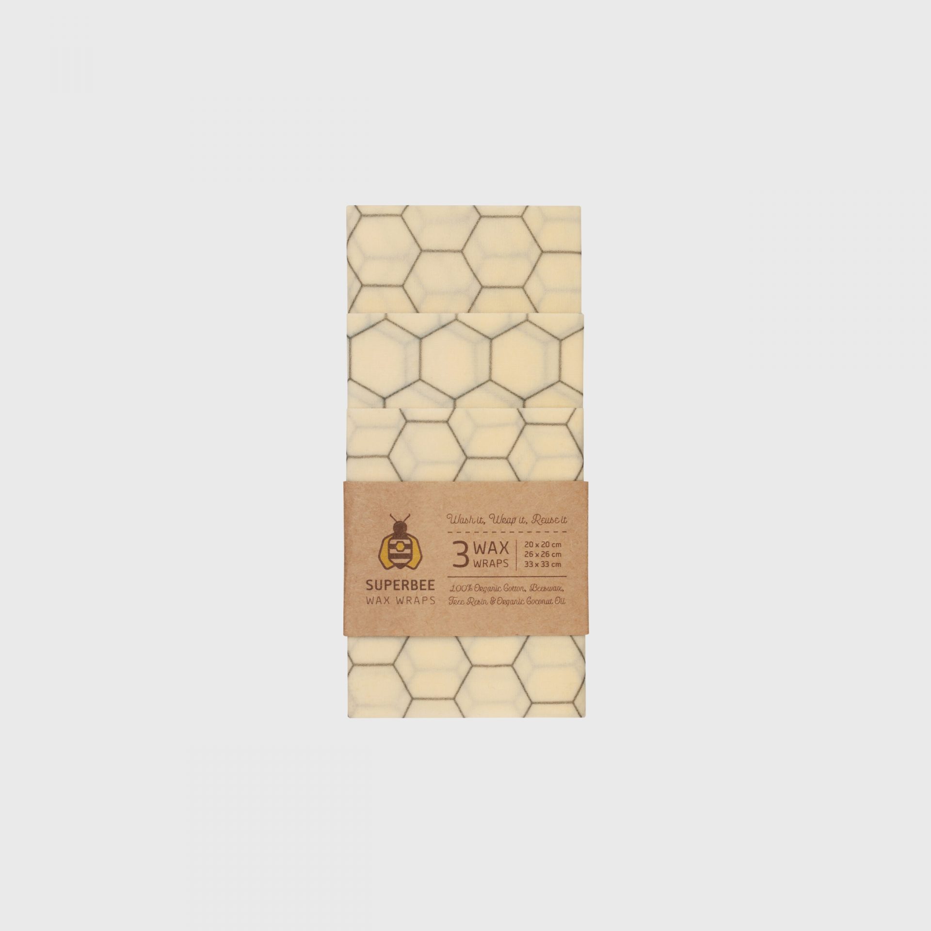 Sustainable Corporate Gifts Singapore Superbee Beewax Warps Set of 3 sizes package