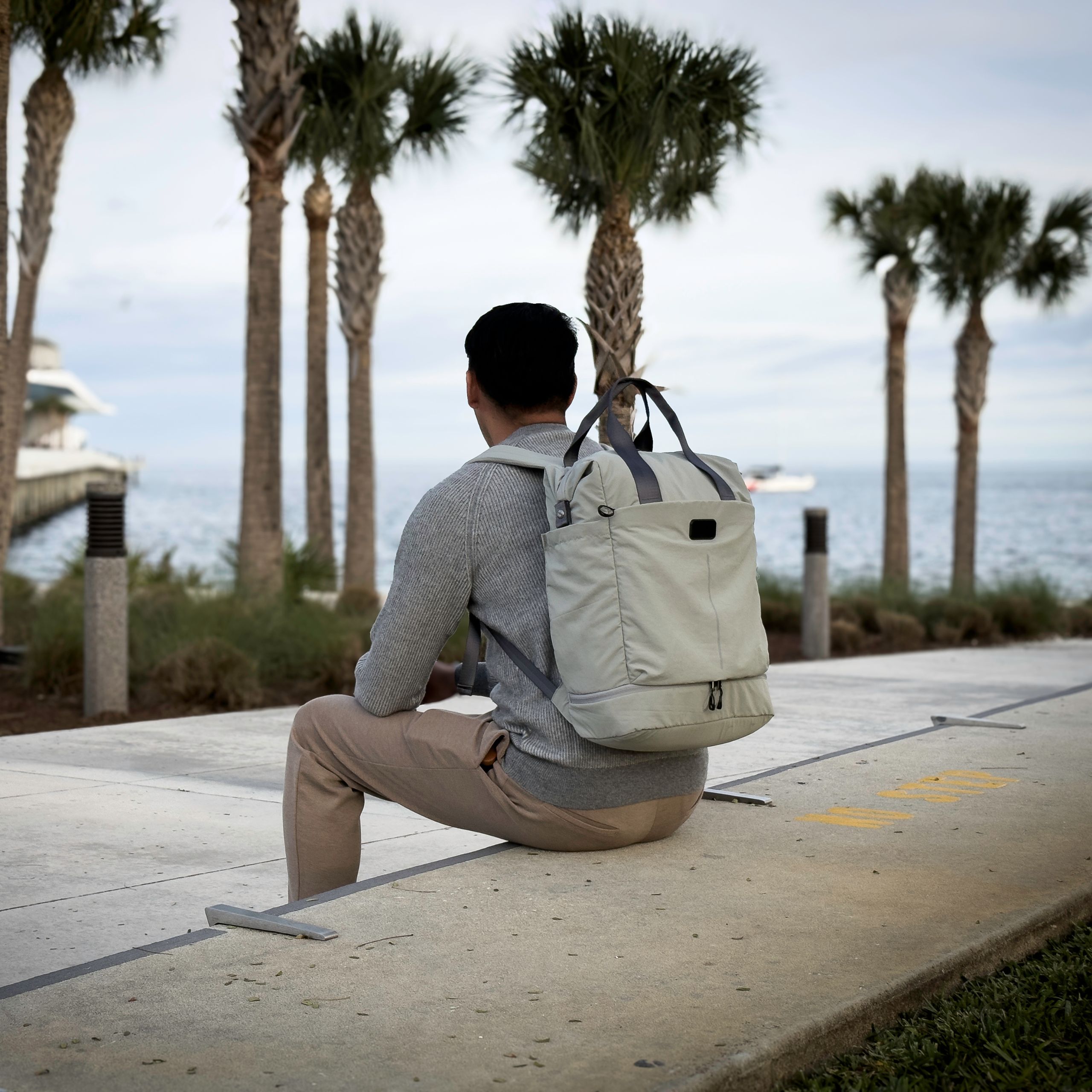 Sustainable Eco-Friendly Recycled Nylon Backpack corporate gifts lifestyle model